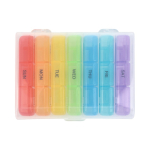 Portapillole settimanale in plastica con 7 scatole e 3 scomparti al giorno color multicolore sesta vista