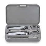 Set manicure in astuccio in plastica resistente con 5 pezzi color grigio terza vista