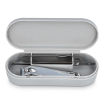 Set manicure in custodia compatta in plastica da 3 pezzi color grigio terza vista