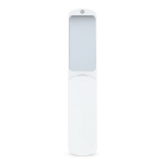 Spazzola levapelucchi in plastica resistente con specchio integrato color bianco terza vista