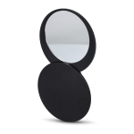 Specchietto compatto scorrevole in plastica con custodia protettiva color nero seconda vista
