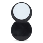 Specchietto compatto scorrevole in plastica con custodia protettiva color nero terza vista