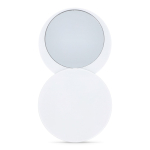 Specchietto compatto scorrevole in plastica con custodia protettiva color bianco terza vista