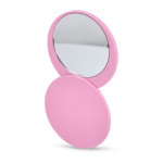Specchietto compatto scorrevole in plastica con custodia protettiva color rosa seconda vista