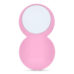 Specchietto compatto scorrevole in plastica con custodia protettiva color rosa terza vista
