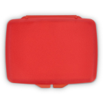 Set di pastiglie di sapone monodose in astuccio di plastica 20 pz color rosso quarta vista