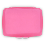 Set di pastiglie di sapone monodose in astuccio di plastica 20 pz color rosa terza vista