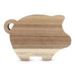 Salvadanaio in legno naturale a forma di maialino con pannello trasparente color naturale quarta vista