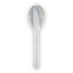 Set di 3 posate in acciaio inox con custodia in plastica resistente color beige seconda vista