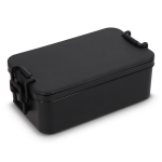 Lunch box a doppio strato con clip di chiusura e posate integrate 1,55 L color nero