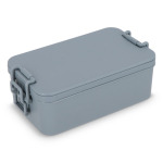 Lunch box a doppio strato con clip di chiusura e posate integrate 1,55 L color grigio