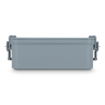 Lunch box a doppio strato con clip di chiusura e posate integrate 1,55 L color grigio terza vista