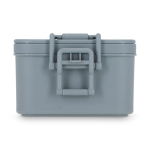 Lunch box a doppio strato con clip di chiusura e posate integrate 1,55 L color grigio quarta vista