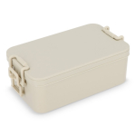 Lunch box a doppio strato con clip di chiusura e posate integrate 1,55 L color beige