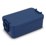 Lunch box a doppio strato con clip di chiusura e posate integrate 1,55 L color blu scuro