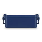 Lunch box a doppio strato con clip di chiusura e posate integrate 1,55 L color blu scuro terza vista