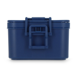 Lunch box a doppio strato con clip di chiusura e posate integrate 1,55 L color blu scuro quarta vista
