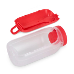 Portapranzo multifunzione con coperchio a vite e posate riutilizzabili color rosso quarta vista