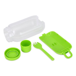 Portapranzo multifunzione con coperchio a vite e posate riutilizzabili color lime quinta vista