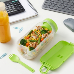 Portapranzo multifunzione con coperchio a vite e posate riutilizzabili color lime