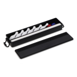 Gioco di bowling da tavolo con pista pieghevole e scatola compatta per riporlo color nero seconda vista