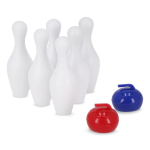Gioco di bowling da tavolo con pista pieghevole e scatola compatta per riporlo color nero quarta vista