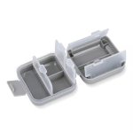 Portapillole compatto in plastica con più scomparti color grigio quinta vista