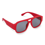 Occhiali da sole in plastica rigida riciclata con protezione UV400 color rosso