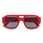 Occhiali da sole in plastica rigida riciclata con protezione UV400 color rosso seconda vista