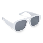 Occhiali da sole in plastica rigida riciclata con protezione UV400 color bianco