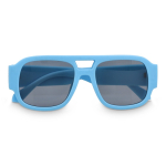 Occhiali da sole in plastica rigida riciclata con protezione UV400 color azzurro seconda vista