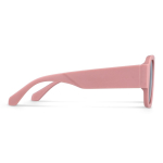 Occhiali da sole in plastica rigida riciclata con protezione UV400 color rosa pastello terza vista
