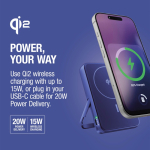Power bank magnetico con ricarica wireless Fresh'n Rebel 10.000mAh color blu ottava vista