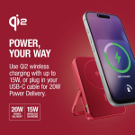 Power bank magnetico con ricarica wireless Fresh'n Rebel 10.000mAh color rosso ottava vista
