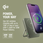 Power bank magnetico con ricarica wireless Fresh'n Rebel 10.000mAh color verde ottava vista