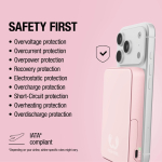 Power bank magnetico con ricarica wireless Fresh'n Rebel 10.000mAh color rosa nona vista