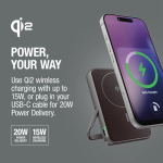 Power bank magnetico con ricarica wireless Fresh'n Rebel 10.000mAh color grigio scuro ottava vista