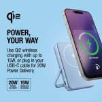 Power bank magnetico con ricarica wireless Fresh'n Rebel 10.000mAh color azzurro ottava vista