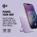 Power bank magnetico con ricarica wireless Fresh'n Rebel 10.000mAh color lilla ottava vista
