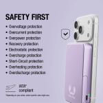 Power bank magnetico con ricarica wireless Fresh'n Rebel 10.000mAh color lilla nona vista