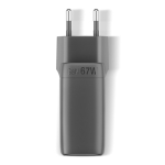 Caricatore rapido con tripla porta 1 USB-A e 2 USB-C Fresh'n Rebel 67W color grigio scuro