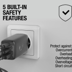 Caricatore rapido con tripla porta 1 USB-A e 2 USB-C Fresh'n Rebel 67W color grigio scuro quinta vista