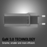 Caricatore rapido con tripla porta 1 USB-A e 2 USB-C Fresh'n Rebel 67W color grigio scuro ottava vista