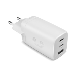 Caricatore rapido con tripla porta 1 USB-A e 2 USB-C Fresh'n Rebel 67W color grigio chiaro