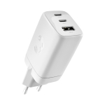 Caricatore rapido con tripla porta 1 USB-A e 2 USB-C Fresh'n Rebel 67W color grigio chiaro seconda vista