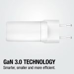 Caricatore rapido con tripla porta 1 USB-A e 2 USB-C Fresh'n Rebel 67W color grigio chiaro
