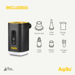 Pompa ad aria wireless ricaricabile con USB-C 3 in 1 con luce color nero settima vista