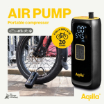 Compressore portatile a gonfiaggio rapido con torcia e powerbank da 4000mAh color nero quarta vista