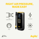 Compressore portatile a gonfiaggio rapido con torcia e powerbank da 4000mAh color nero sesta vista