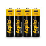 Pacco da 4 pile AA ricaricabili con connessione USB-C da 2000mAh color nero seconda vista